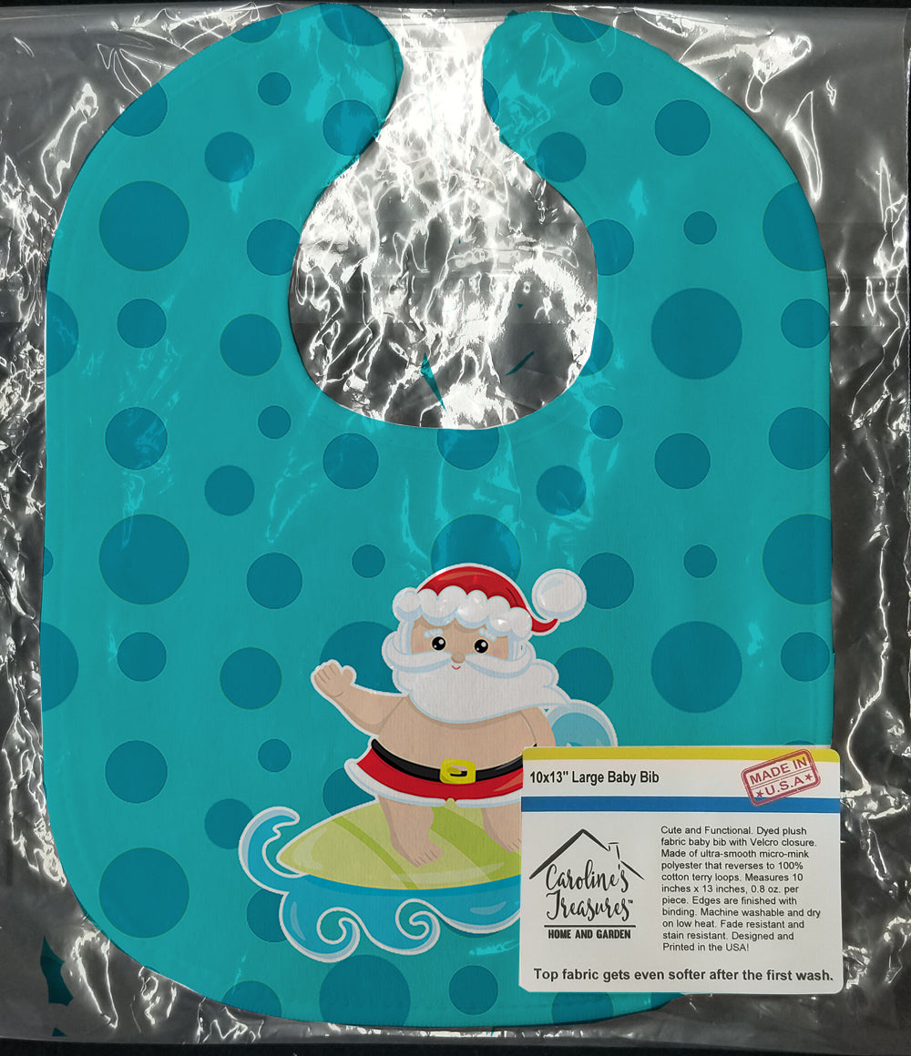 Beach Santa Claus Surfer Baby Bib BB9067BIB - the-store.com