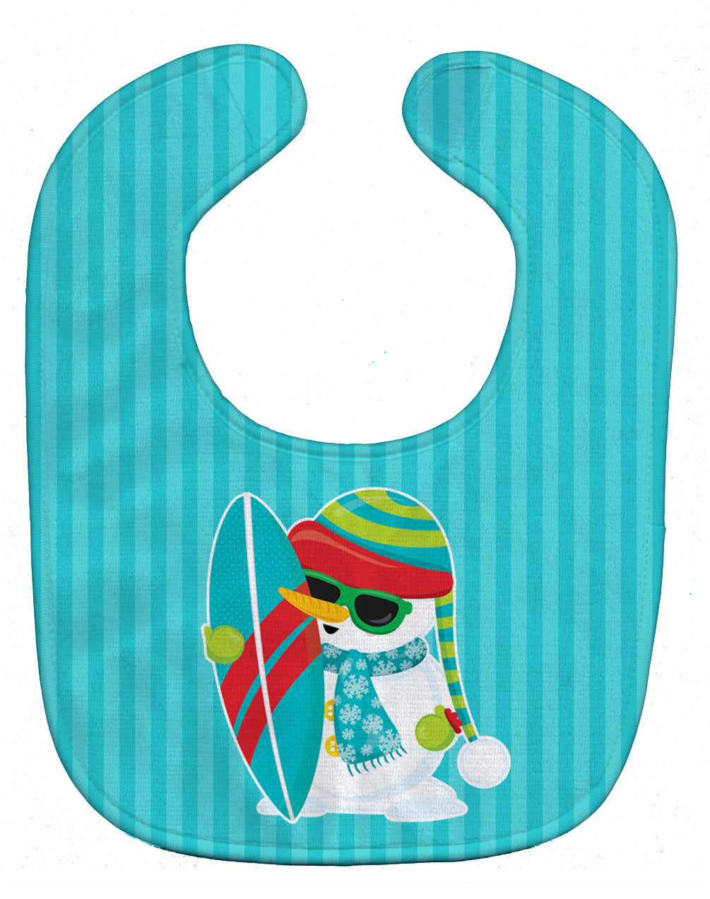 Beach Snowman Surfer Baby Bib BB9076BIB - the-store.com