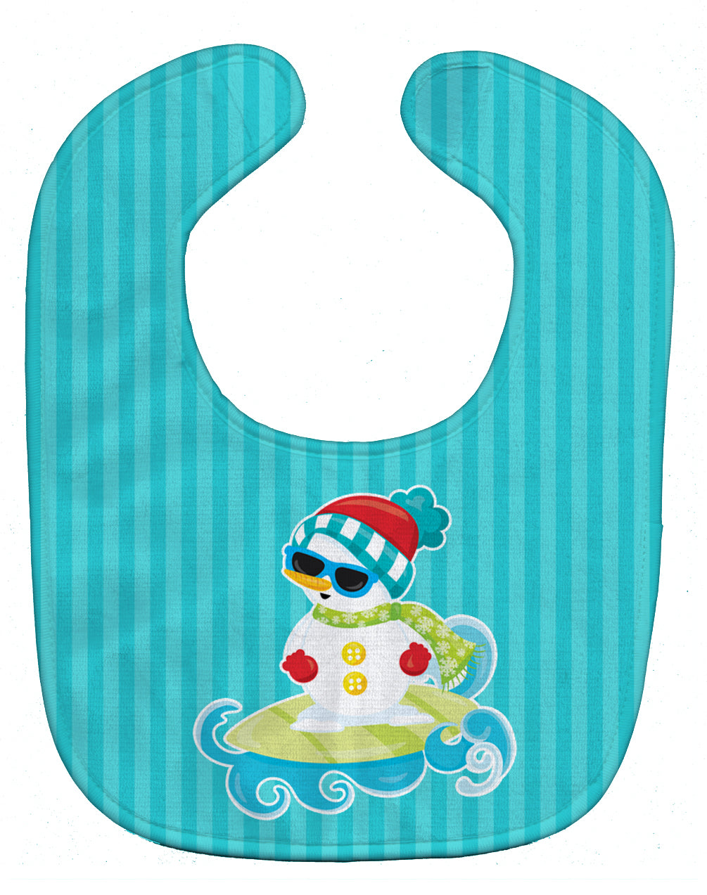 Beach Snowman Surfer Baby Bib BB9077BIB - the-store.com