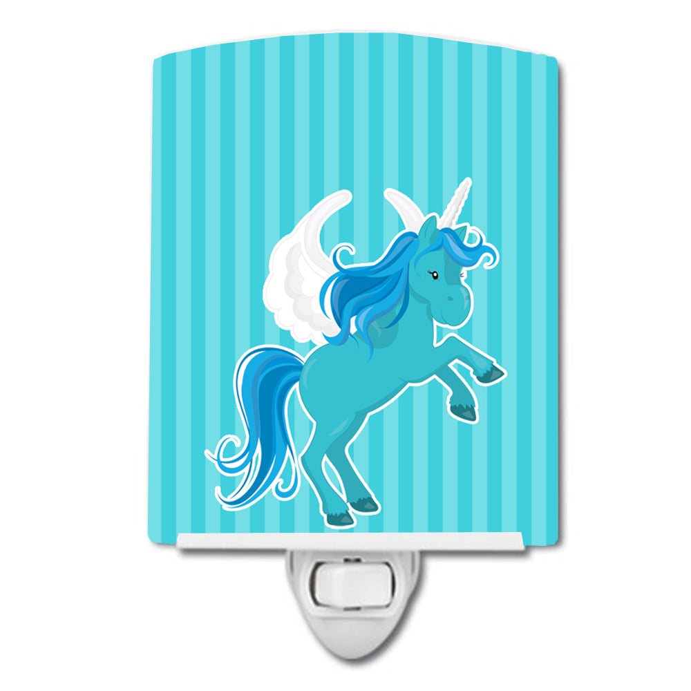 Unicorn Blue Stripes Ceramic Night Light BB9086CNL - the-store.com