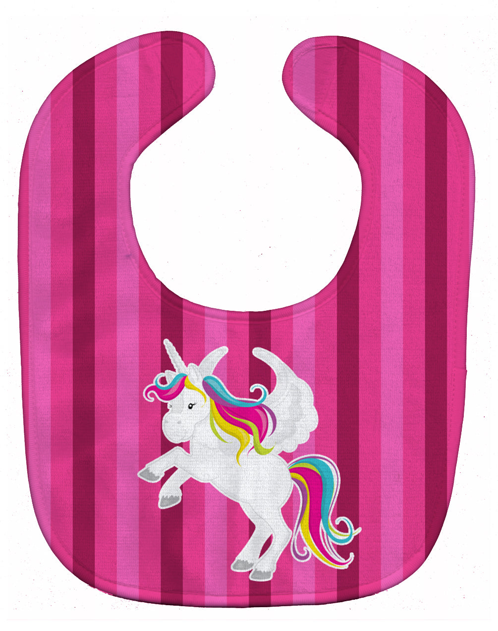 Unicorn Pink Stripes Baby Bib BB9090BIB - the-store.com