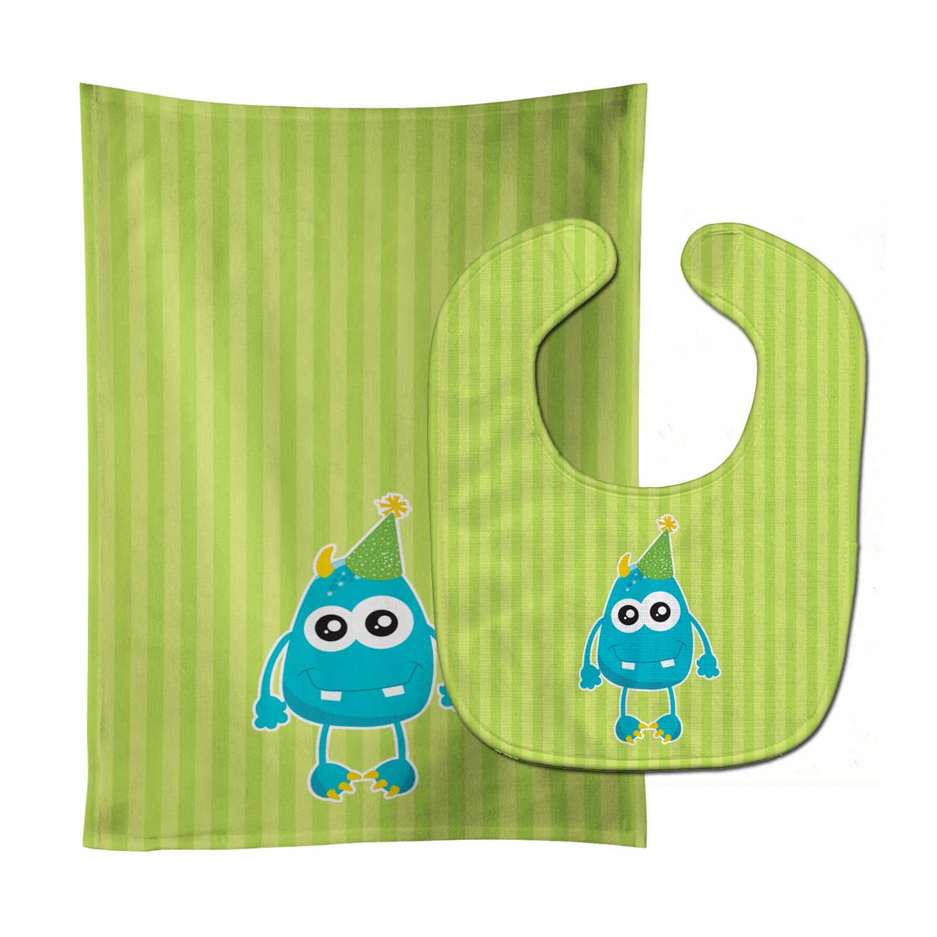 Birthday Monster Baby Bib & Burp Cloth BB9097STBU by Caroline's Treasures