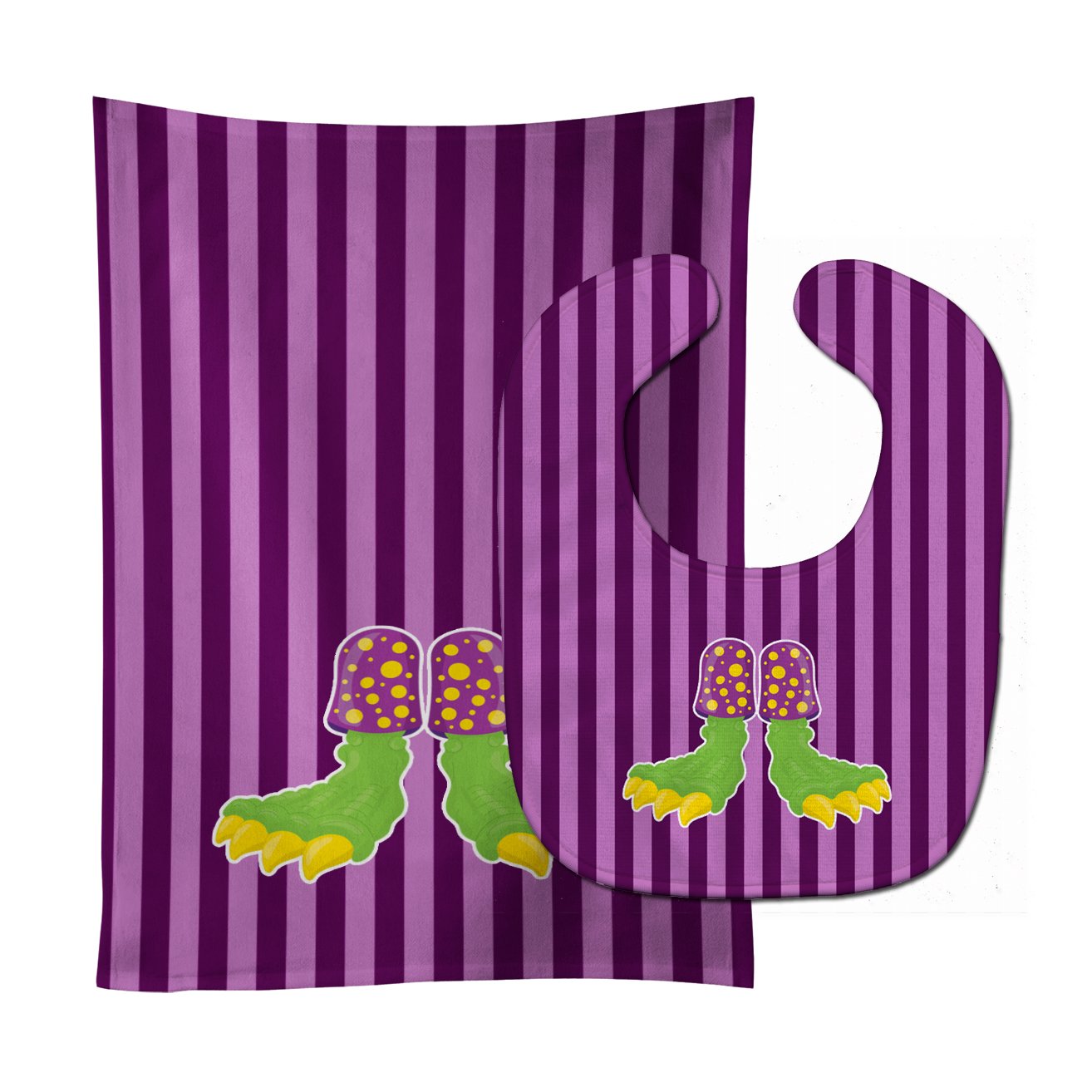 Halloween Monster Feet Baby Bib & Burp Cloth BB9105STBU by Caroline's Treasures