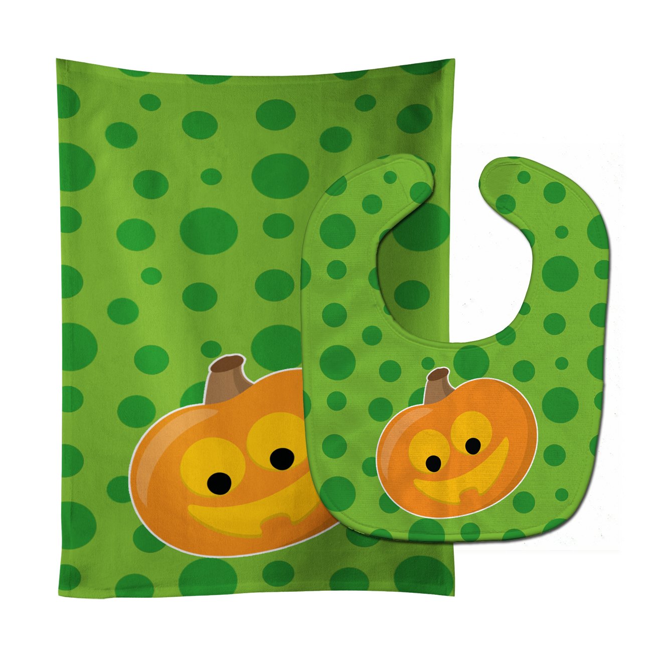 Halloween JackOLantern Baby Bib & Burp Cloth BB9109STBU by Caroline's Treasures