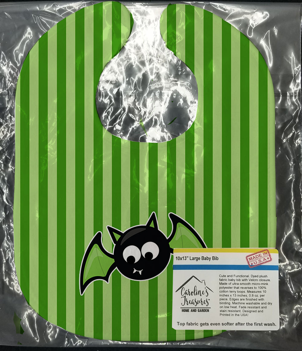 Halloween Bat Green Stripes Baby Bib BB9110BIB - the-store.com