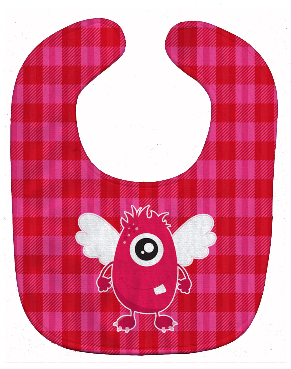 Monster Angel on Plaid Baby Bib BB9120BIB - the-store.com