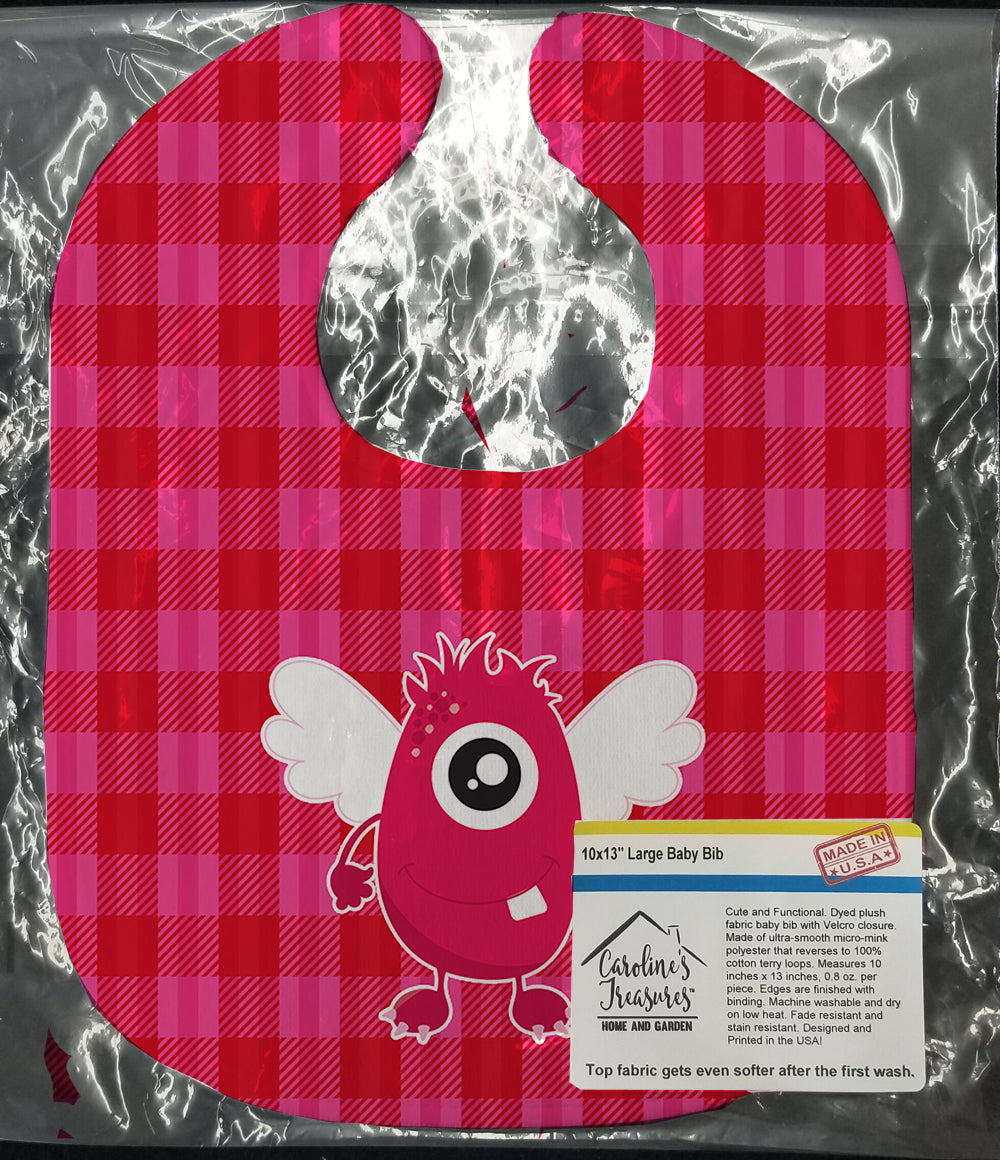 Monster Angel on Plaid Baby Bib BB9120BIB - the-store.com