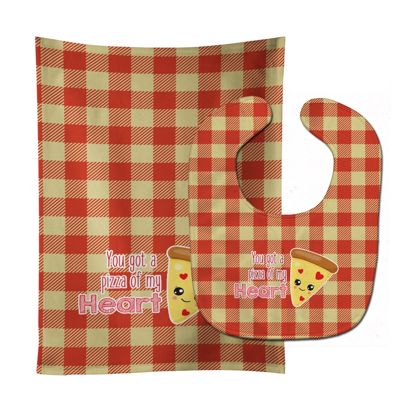 You got a Pizza of my Heart Baby Bib & Burp Cloth BB9128STBU by Caroline's Treasures