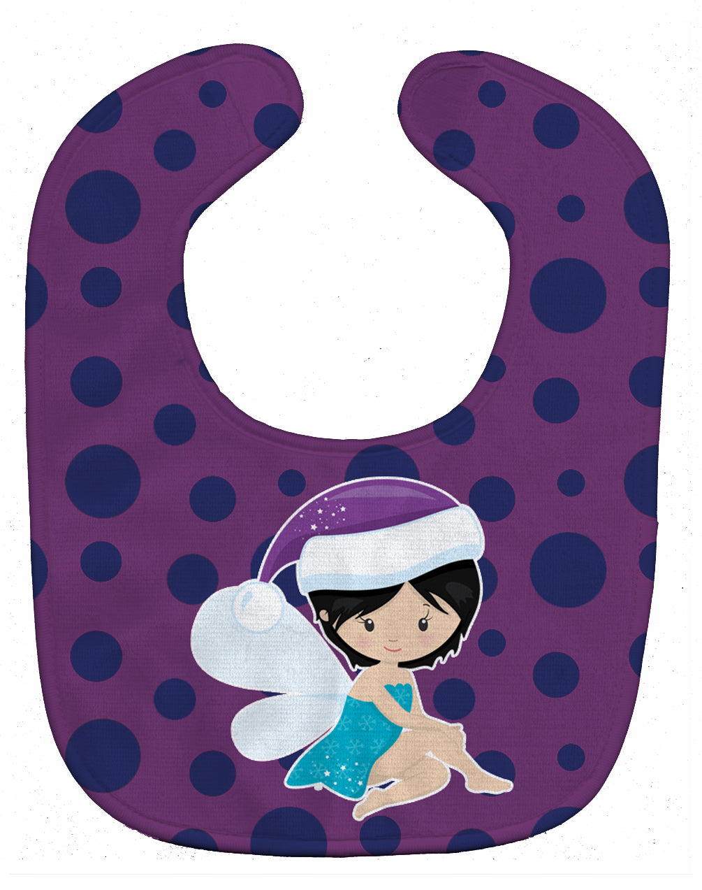 Black Haired Christmas Fairy Baby Bib BB9150BIB - the-store.com