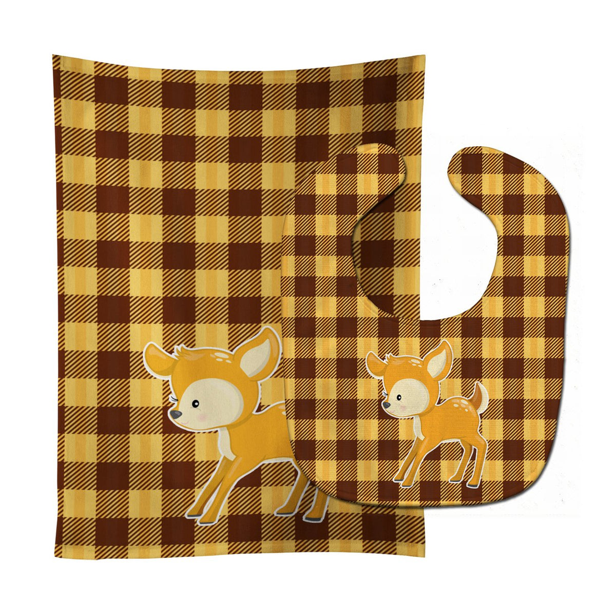 Deer #3 Baby Bib &amp; Burp Cloth BB9170STBU by Caroline&#39;s Treasures