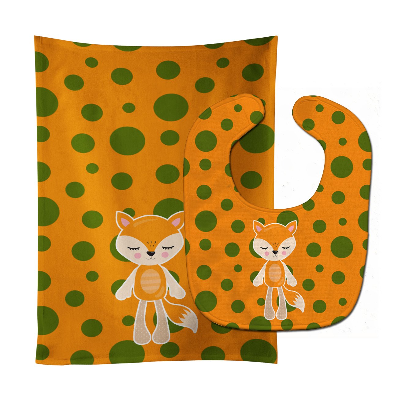 Fox #2 Baby Bib & Burp Cloth BB9178STBU by Caroline's Treasures