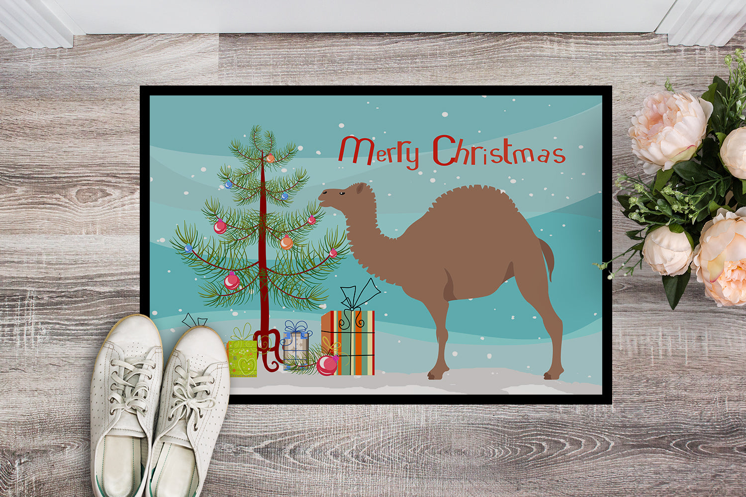 F1 Hybrid Camel Christmas Indoor or Outdoor Mat 18x27 BB9186MAT - the-store.com