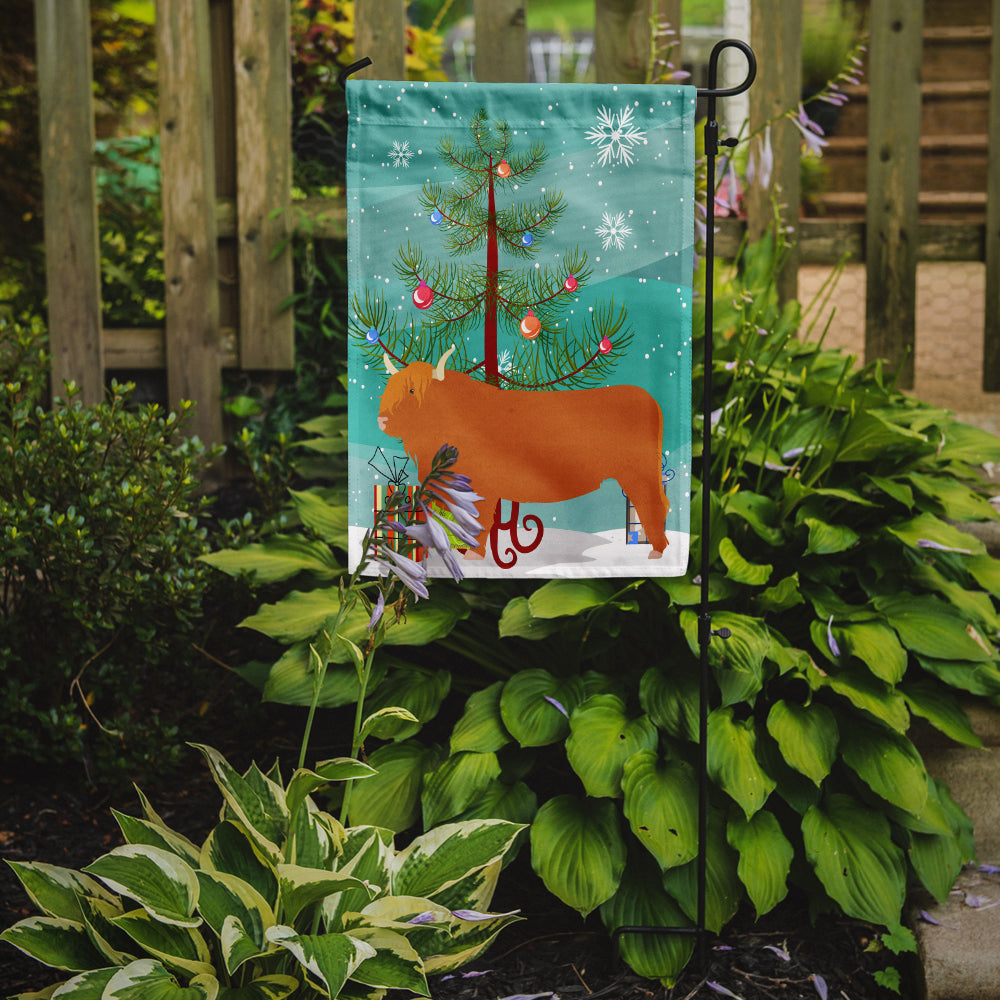 Highland Cow Christmas Flag Garden Size BB9187GF  the-store.com.