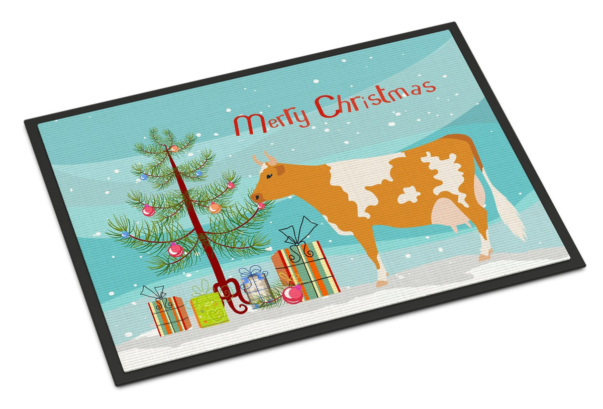 Guernsey Cow Christmas Indoor or Outdoor Mat 24x36 BB9188JMAT by Caroline&#39;s Treasures