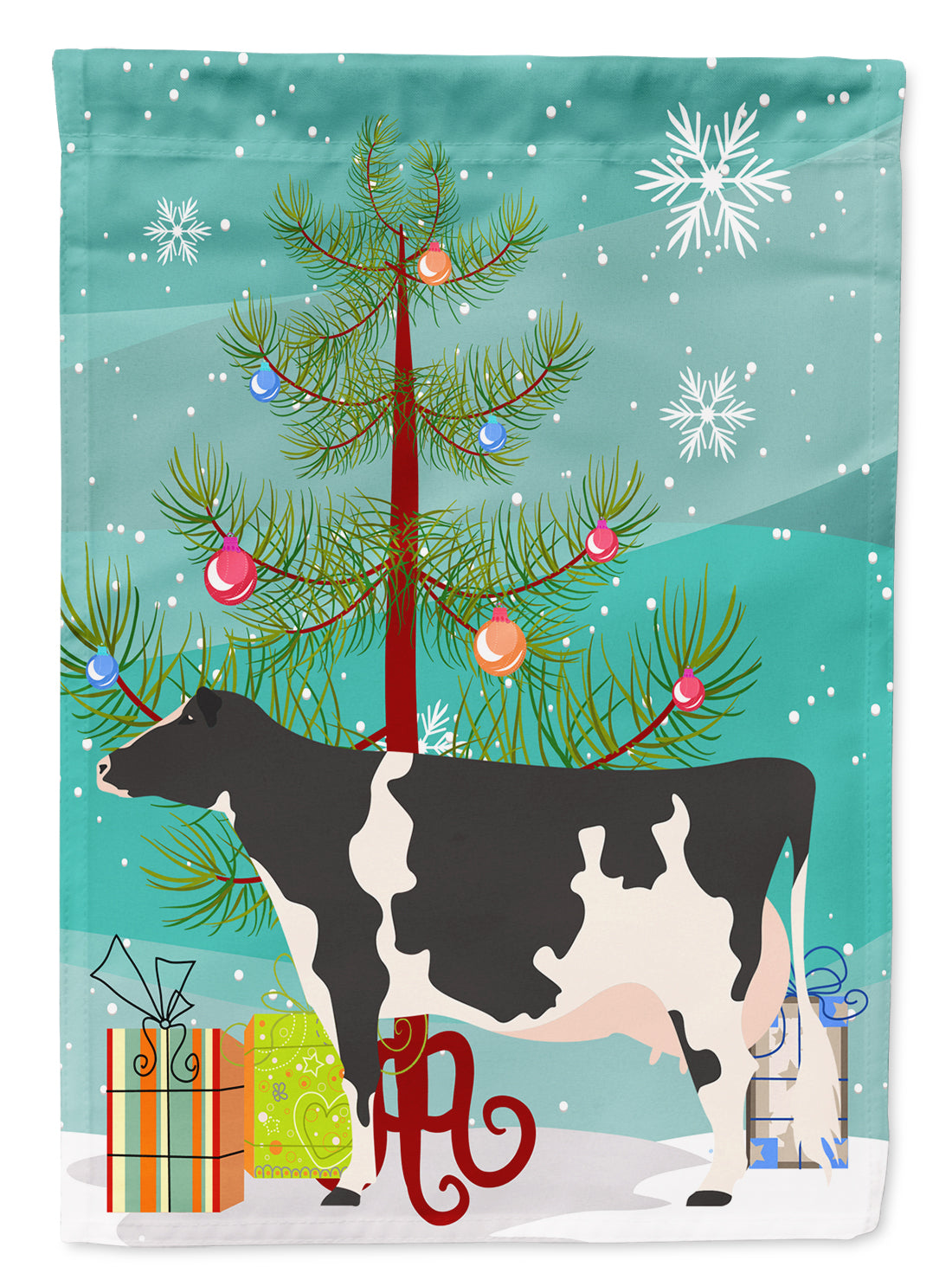 Holstein Cow Christmas Flag Garden Size BB9189GF  the-store.com.