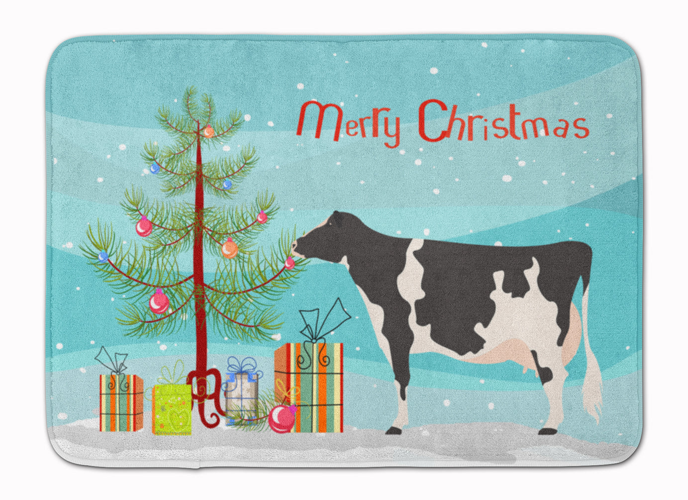 Holstein Cow Christmas Machine Washable Memory Foam Mat BB9189RUG - the-store.com