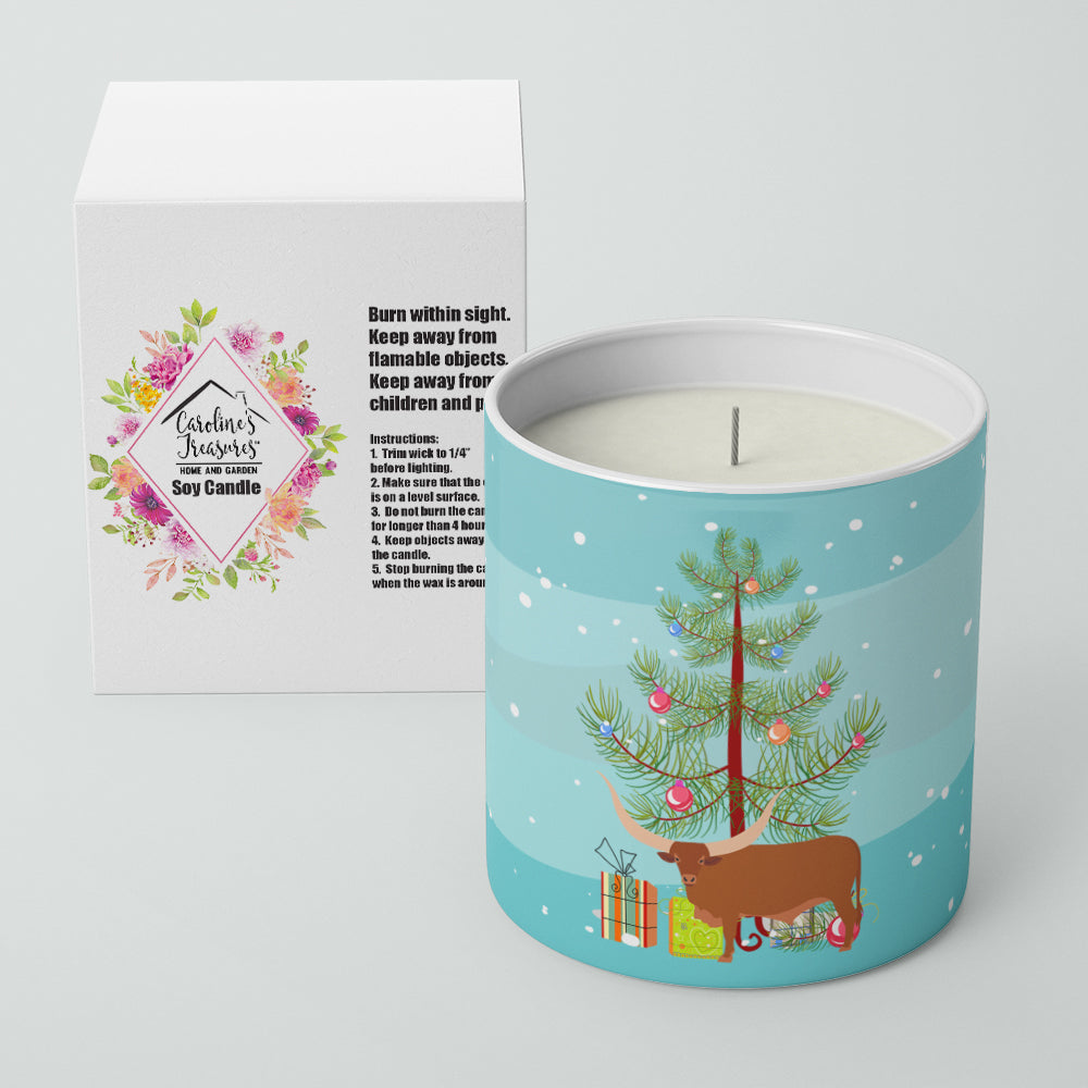 Ankole-Watusu Cow Christmas 10 oz Decorative Soy Candle - the-store.com