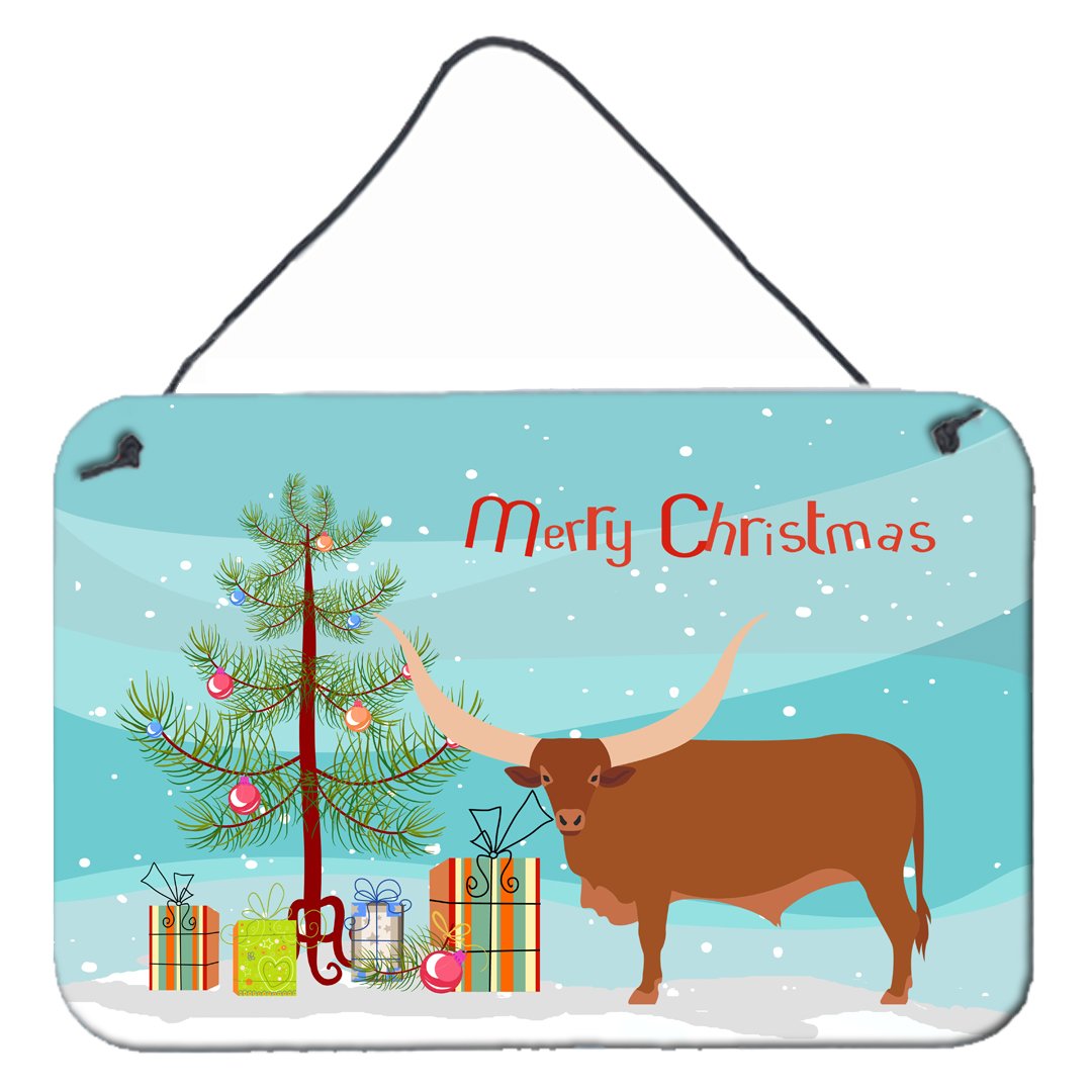 Ankole-Watusu Cow Christmas Wall or Door Hanging Prints BB9190DS812 by Caroline's Treasures