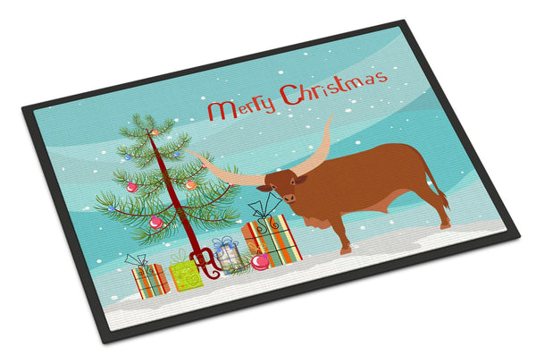 Ankole-Watusu Cow Christmas Indoor or Outdoor Mat 24x36 BB9190JMAT by Caroline's Treasures