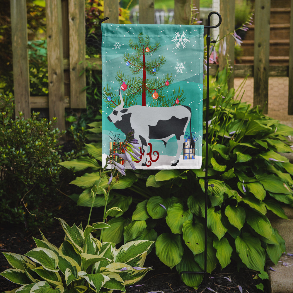 Hungarian Grey Steppe Cow Christmas Flag Garden Size BB9191GF  the-store.com.