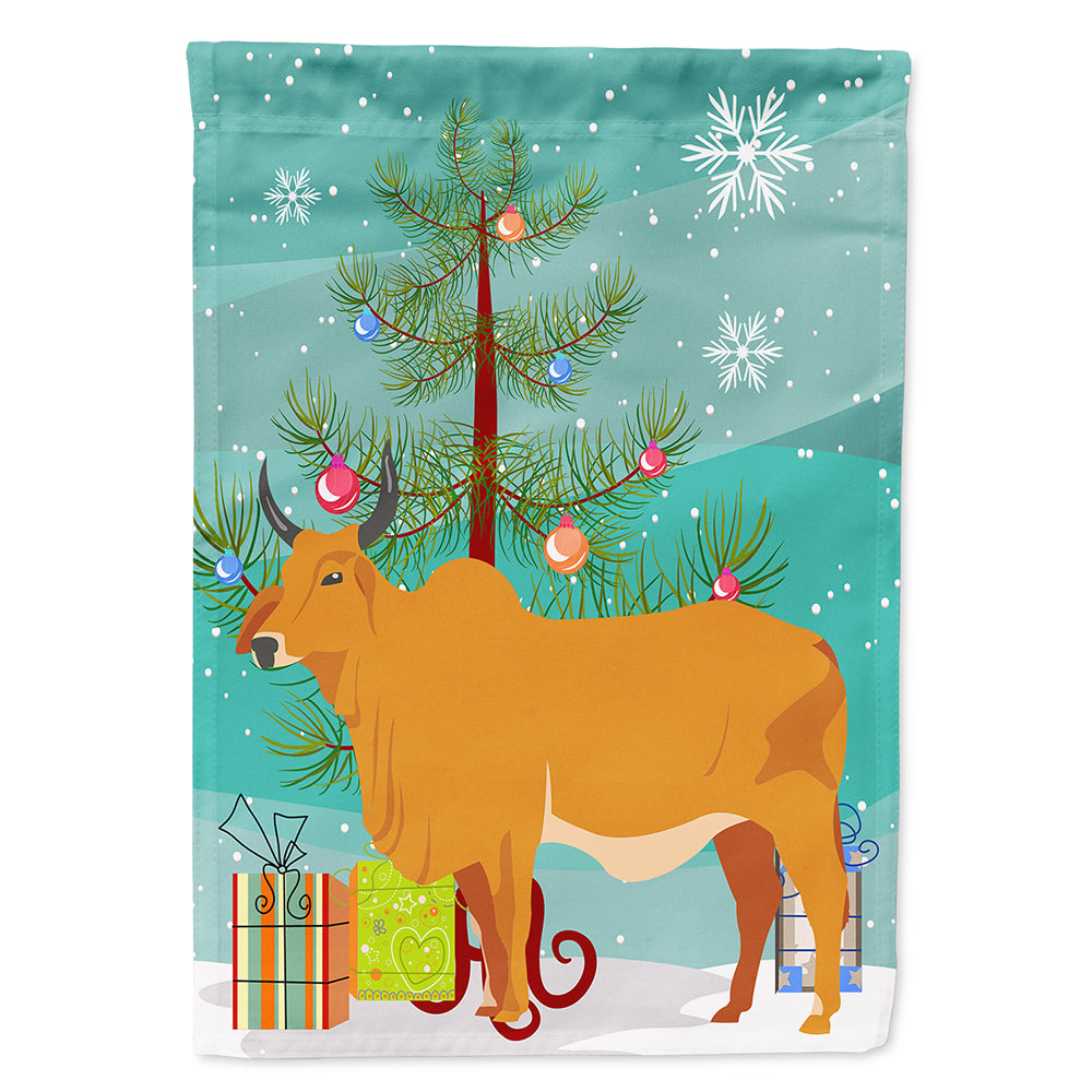 Zebu Indicine Cow Christmas Flag Canvas House Size BB9192CHF  the-store.com.