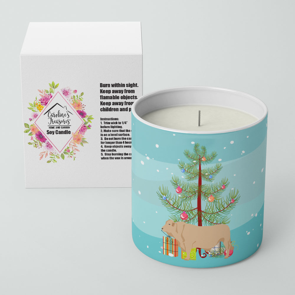 Charolais Cow Christmas 10 oz Decorative Soy Candle - the-store.com