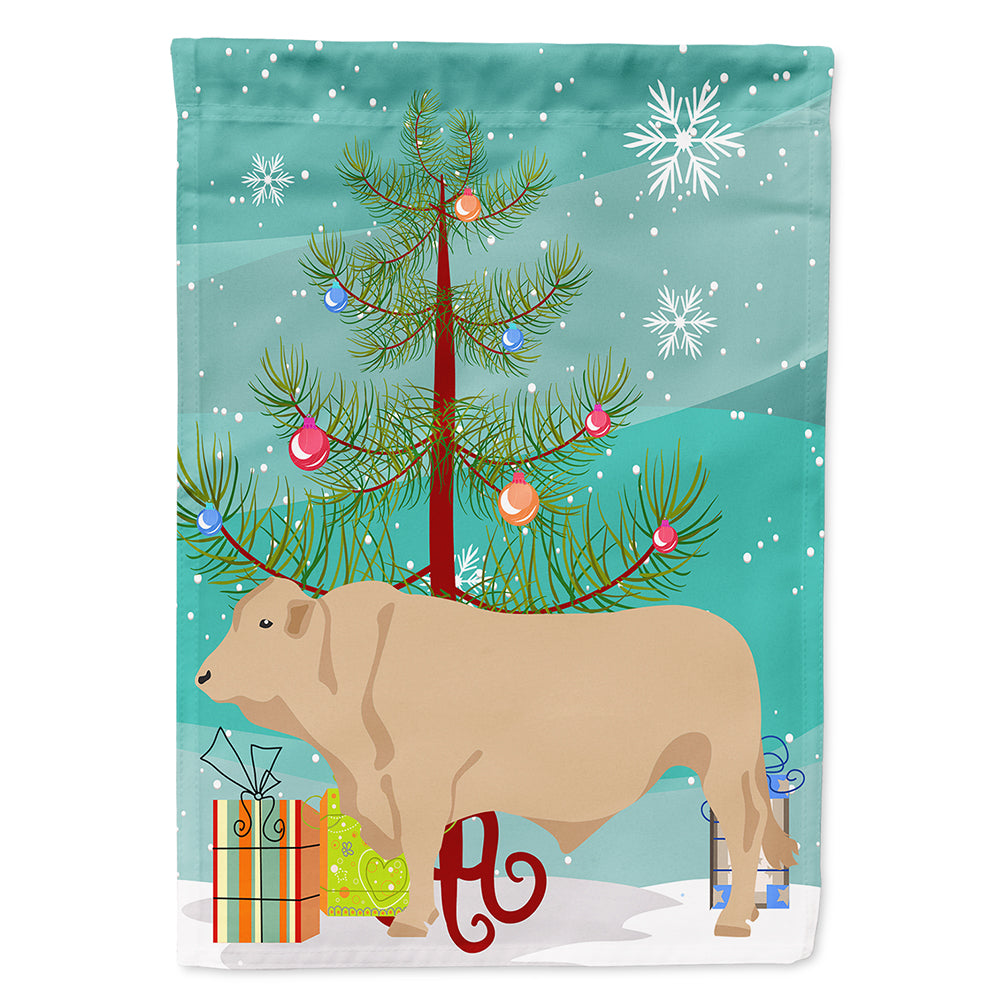 Charolais Cow Christmas Flag Canvas House Size BB9193CHF  the-store.com.