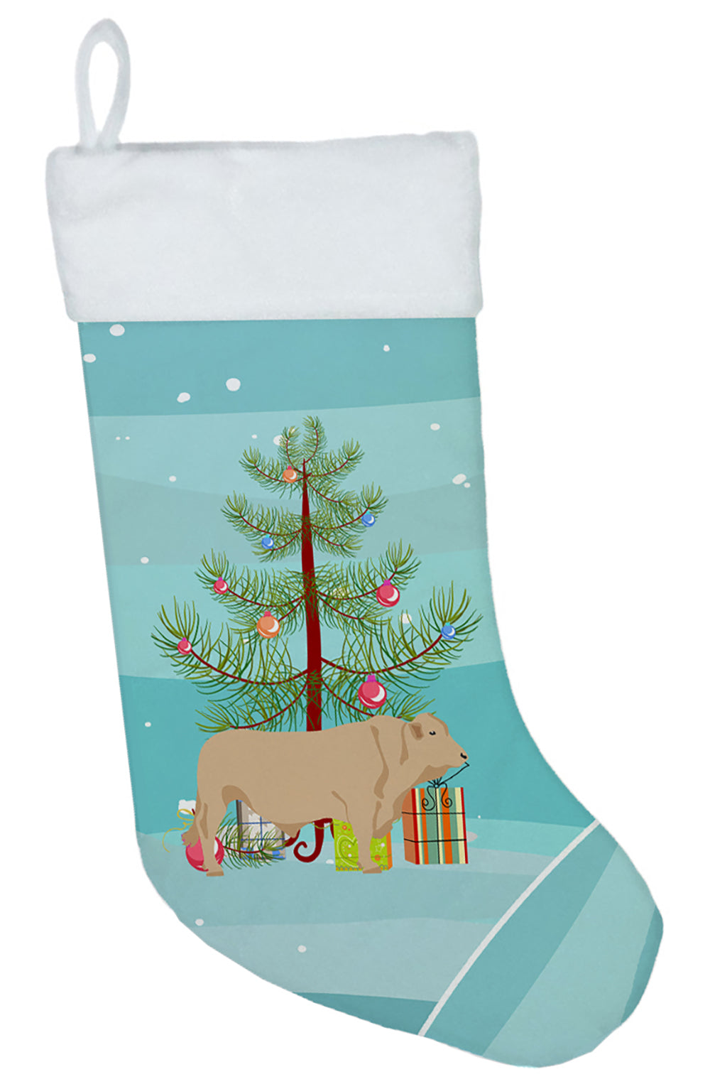 Charolais Cow Christmas Christmas Stocking BB9193CS  the-store.com.