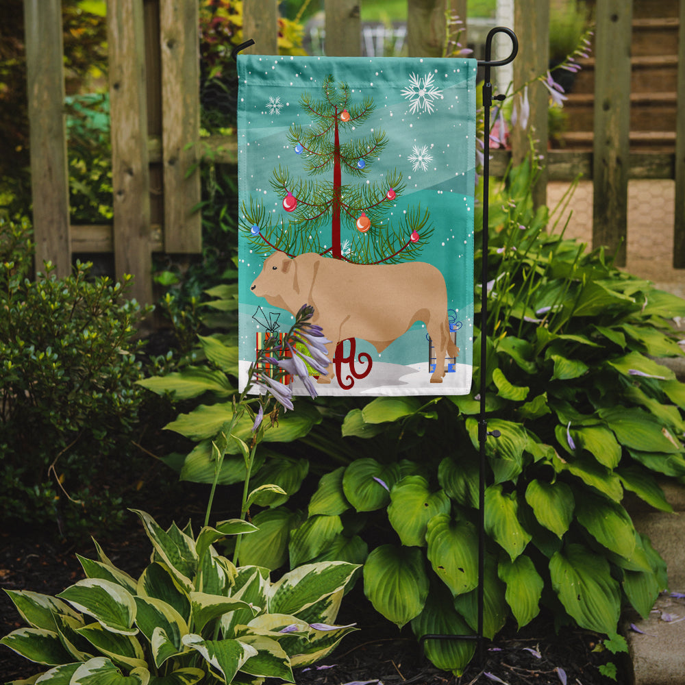 Charolais Cow Christmas Flag Garden Size BB9193GF  the-store.com.