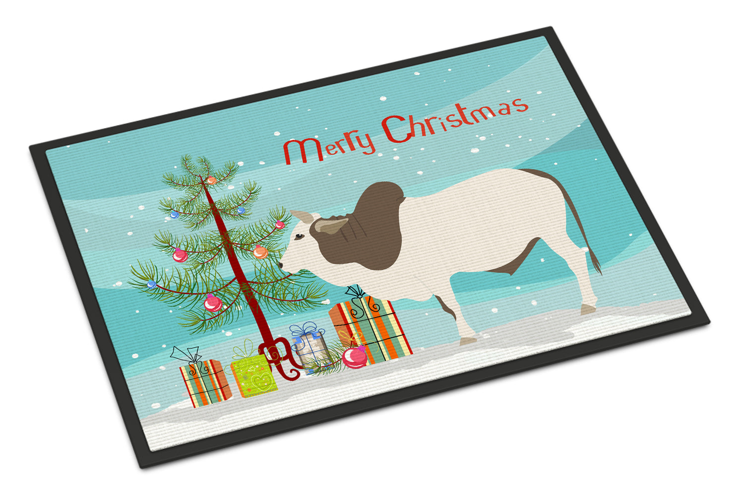 Malvi Cow Christmas Indoor or Outdoor Mat 18x27 BB9197MAT - the-store.com