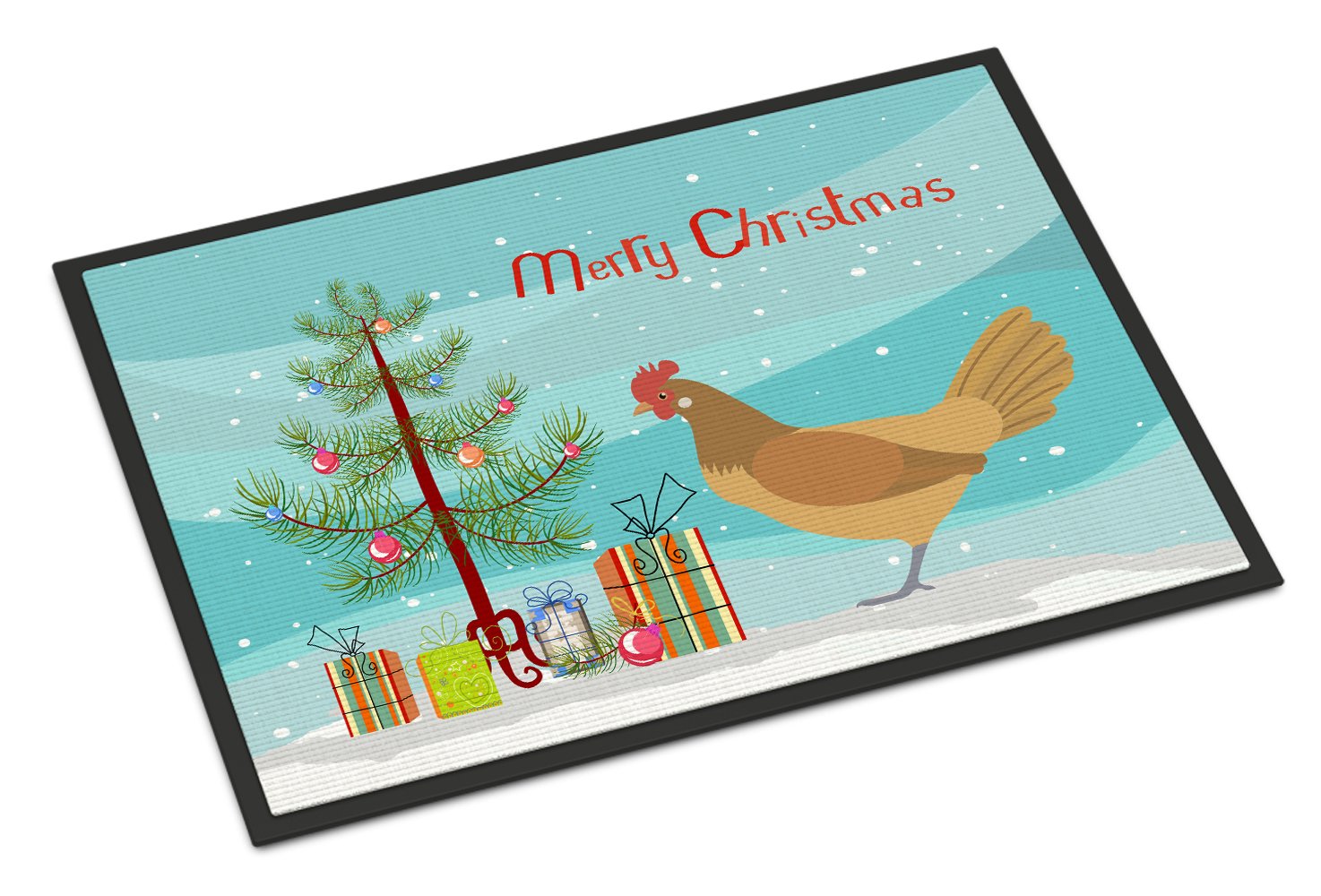 Frisian Friesian Chicken Christmas Indoor or Outdoor Mat 24x36 BB9199JMAT by Caroline's Treasures