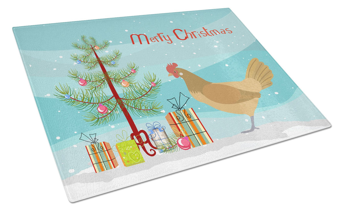 Frisian Friesian Chicken Christmas Glass Cutting Board Large BB9199LCB by Caroline&#39;s Treasures