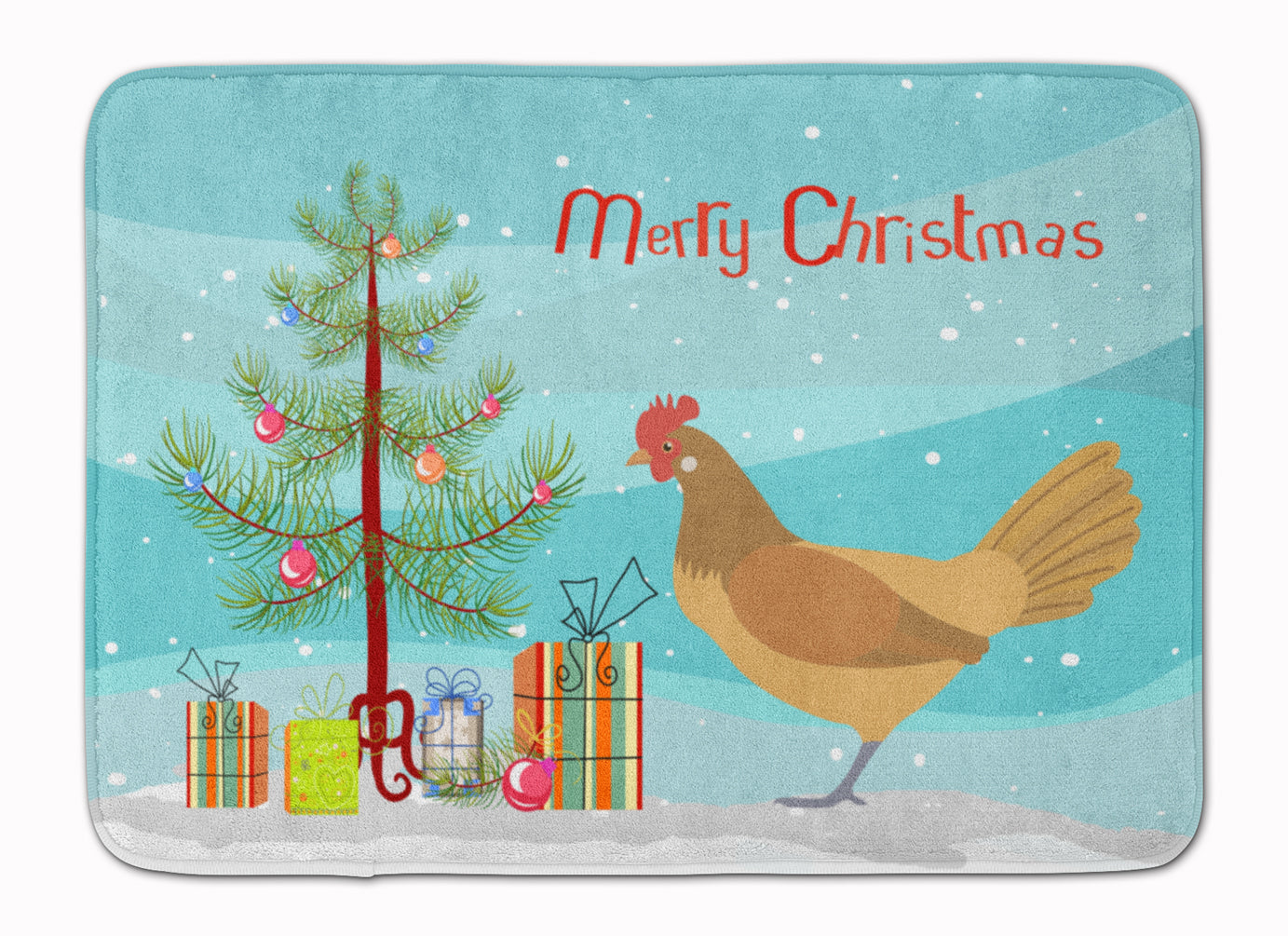 Frisian Friesian Chicken Christmas Machine Washable Memory Foam Mat BB9199RUG - the-store.com