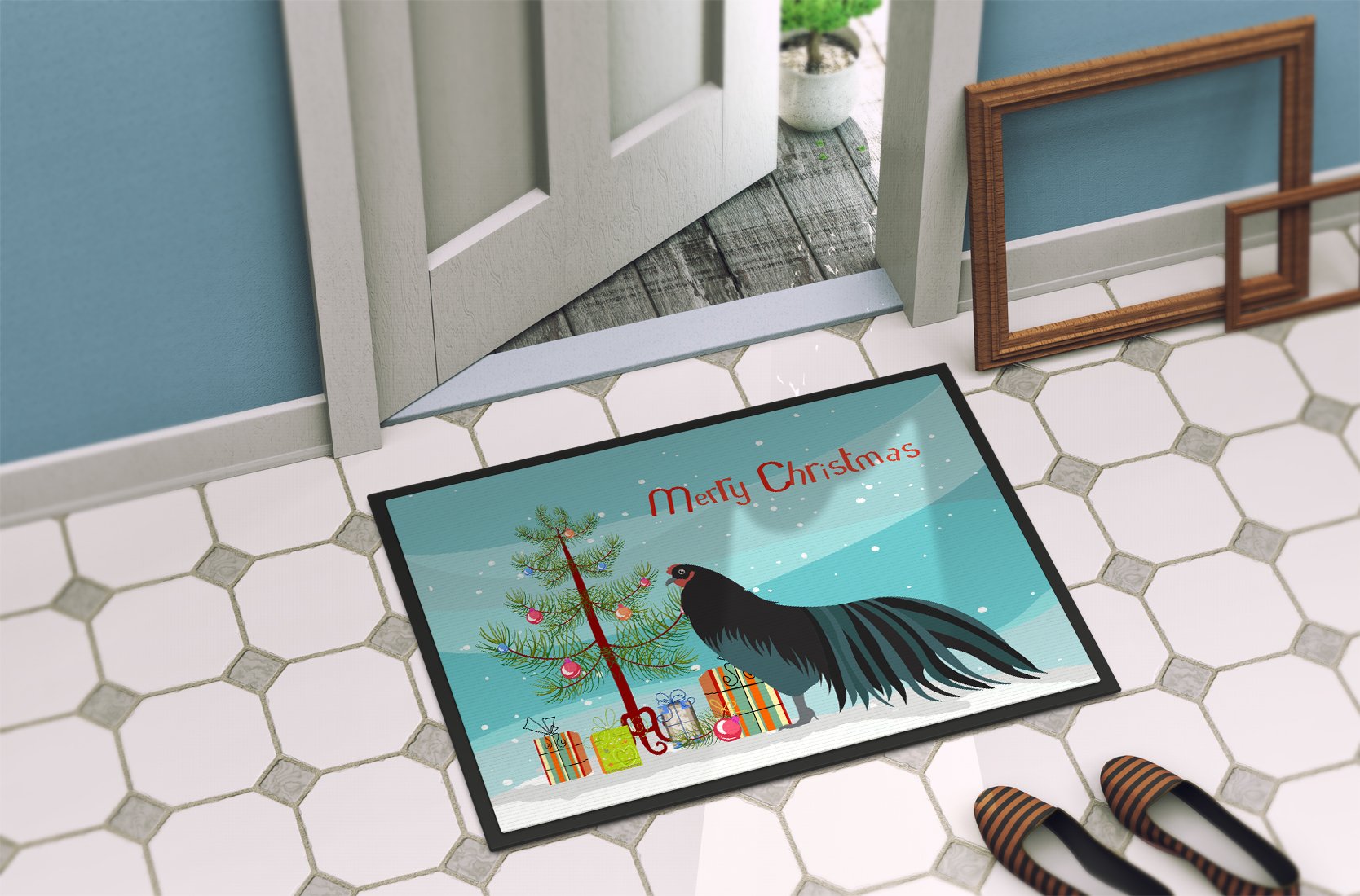 Sumatra Chicken Christmas Indoor or Outdoor Mat 24x36 BB9200JMAT by Caroline's Treasures