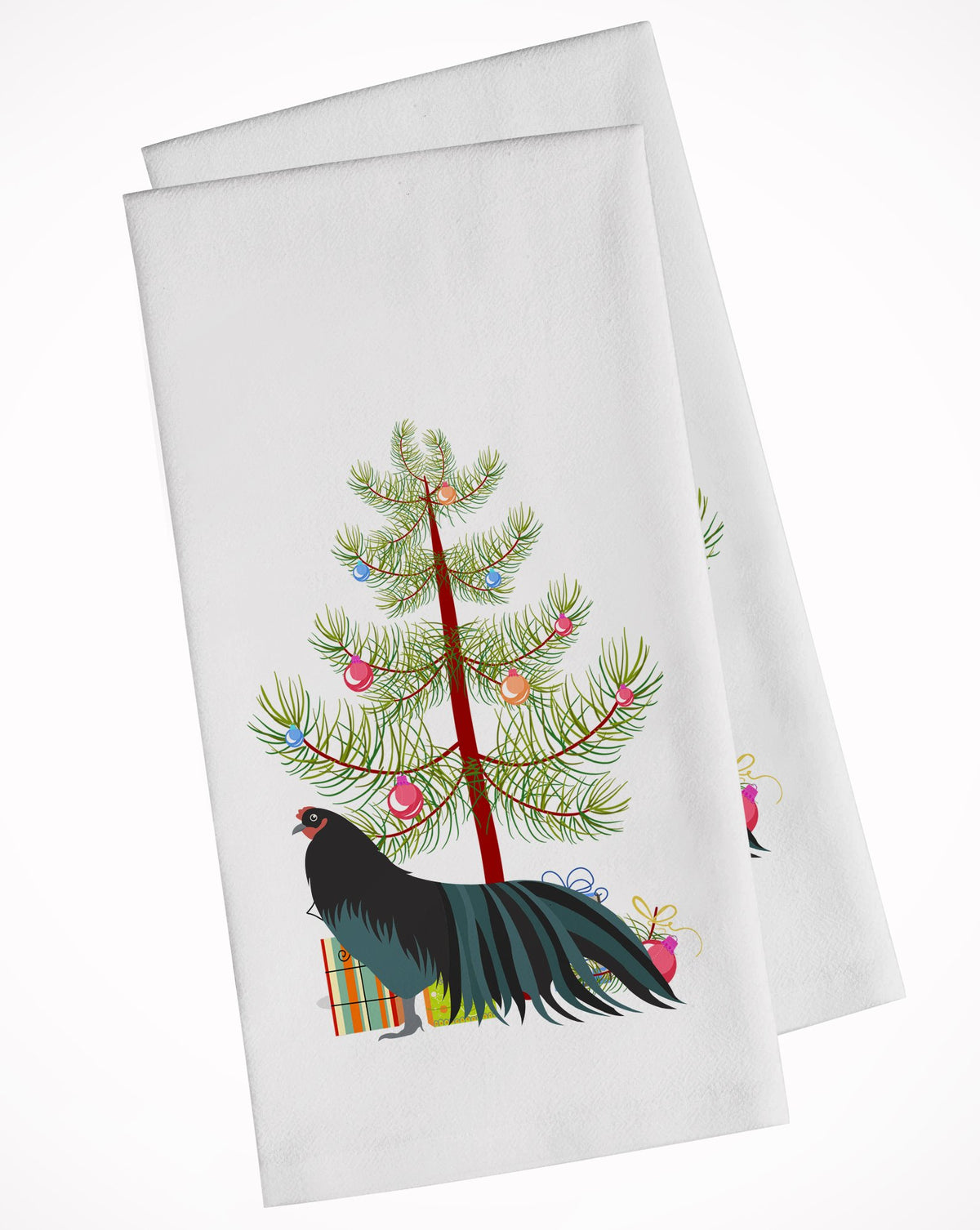 Sumatra Chicken Christmas White Kitchen Towel Set of 2 BB9200WTKT by Caroline&#39;s Treasures