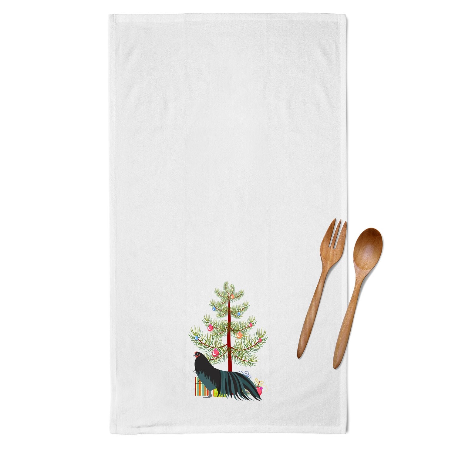 Sumatra Chicken Christmas White Kitchen Towel Set of 2 BB9200WTKT by Caroline's Treasures