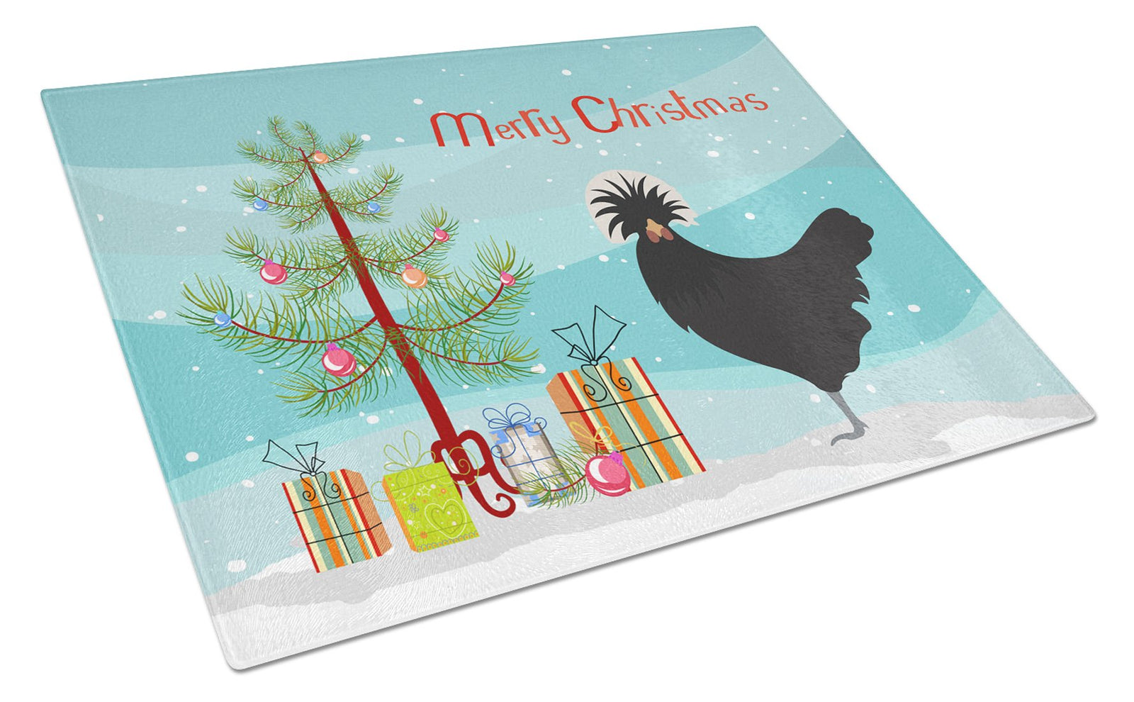 Polish Poland Chicken Christmas Glass Cutting Board Large BB9201LCB by Caroline's Treasures