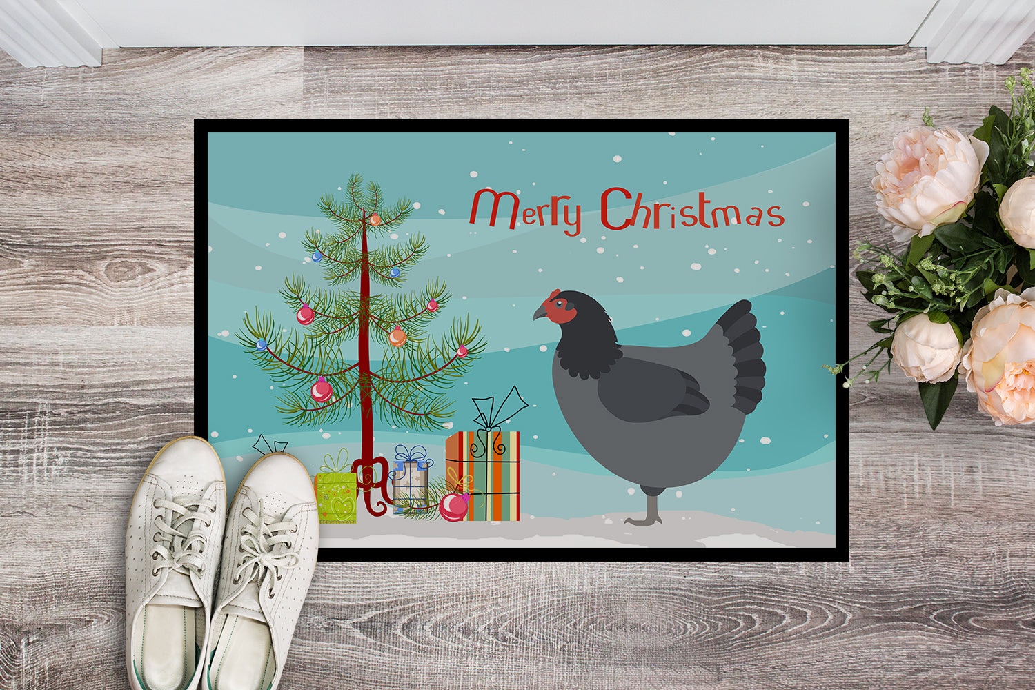 Jersey Giant Chicken Christmas Indoor or Outdoor Mat 18x27 BB9202MAT - the-store.com