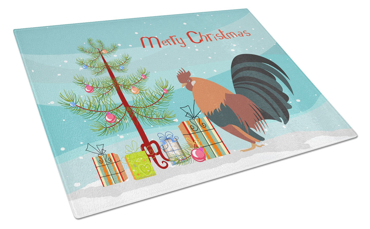 Dutch Bantam Chicken Christmas Glass Cutting Board Large BB9203LCB by Caroline&#39;s Treasures