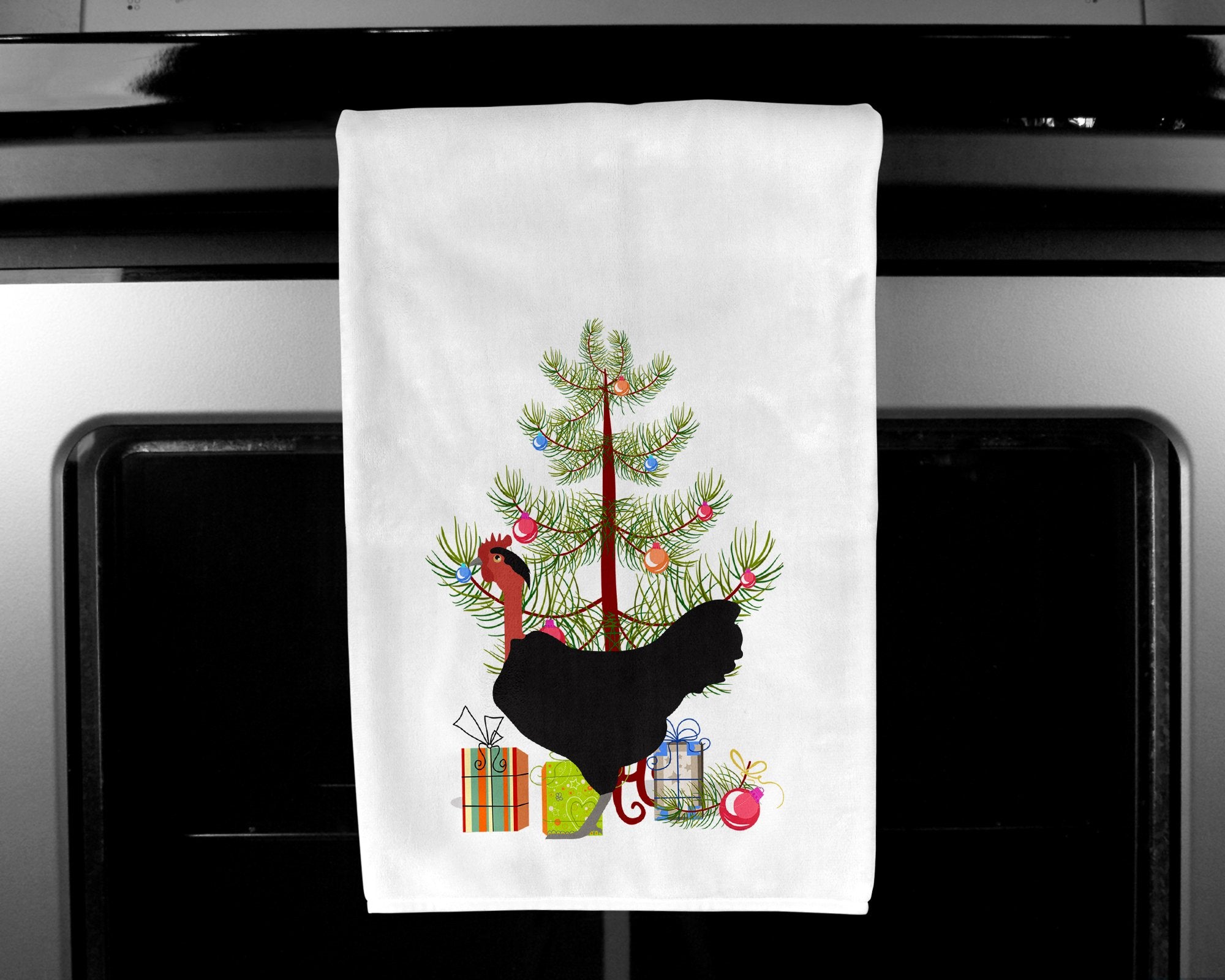 Naked Neck Chicken Christmas White Kitchen Towel Set of 2 BB9206WTKT by Caroline's Treasures