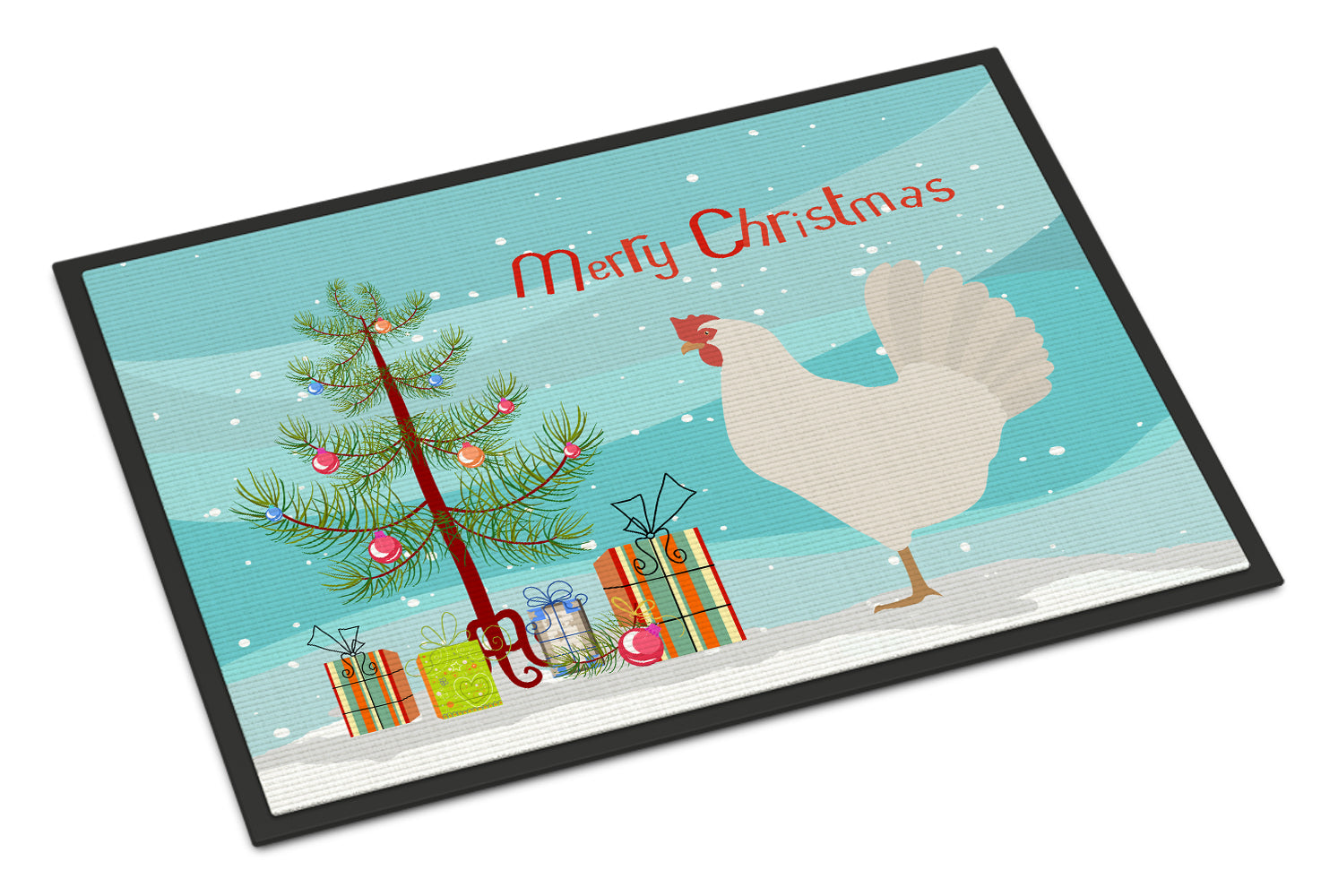 Leghorn Chicken Christmas Indoor or Outdoor Mat 18x27 BB9207MAT - the-store.com