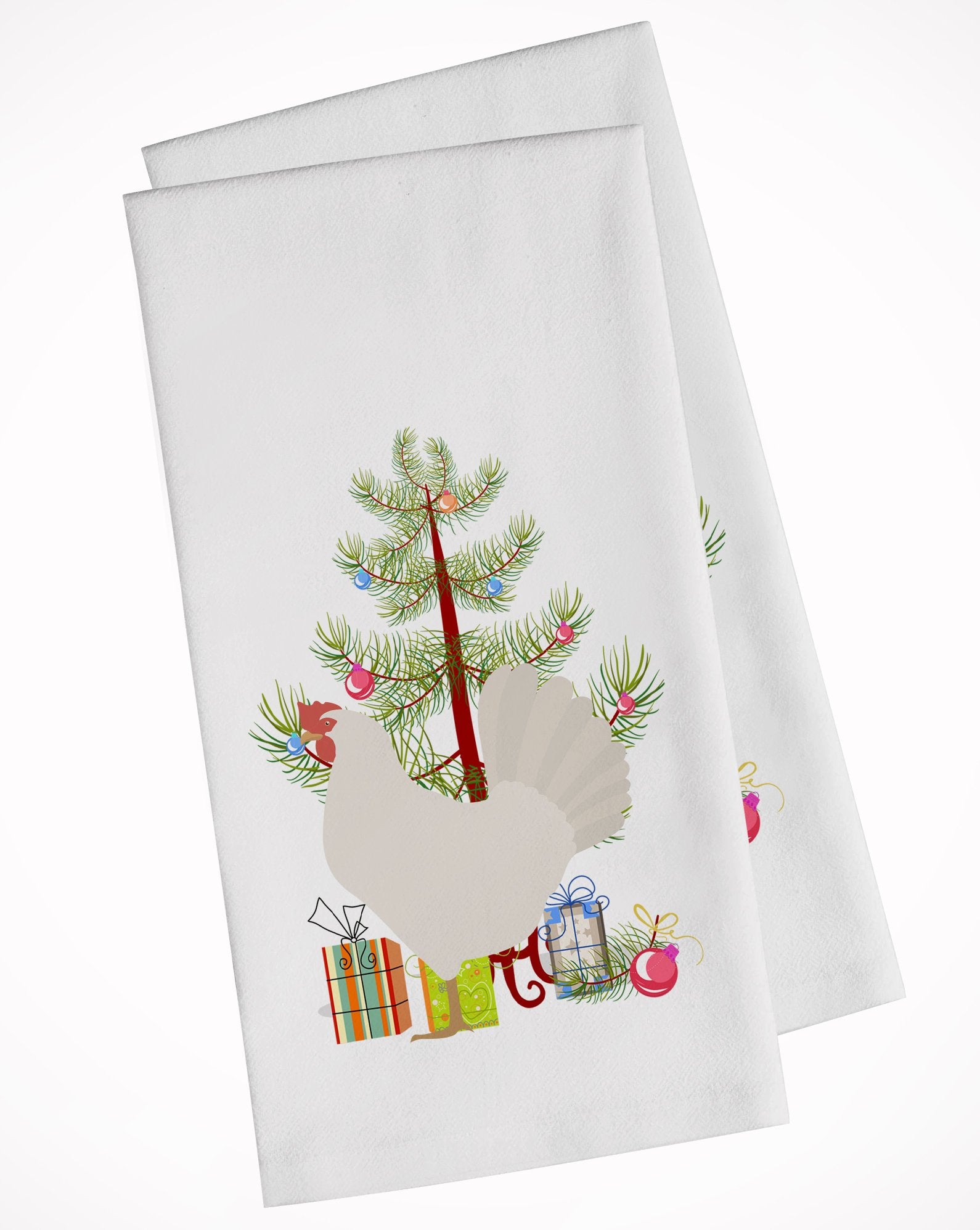 Leghorn Chicken Christmas White Kitchen Towel Set of 2 BB9207WTKT by Caroline's Treasures