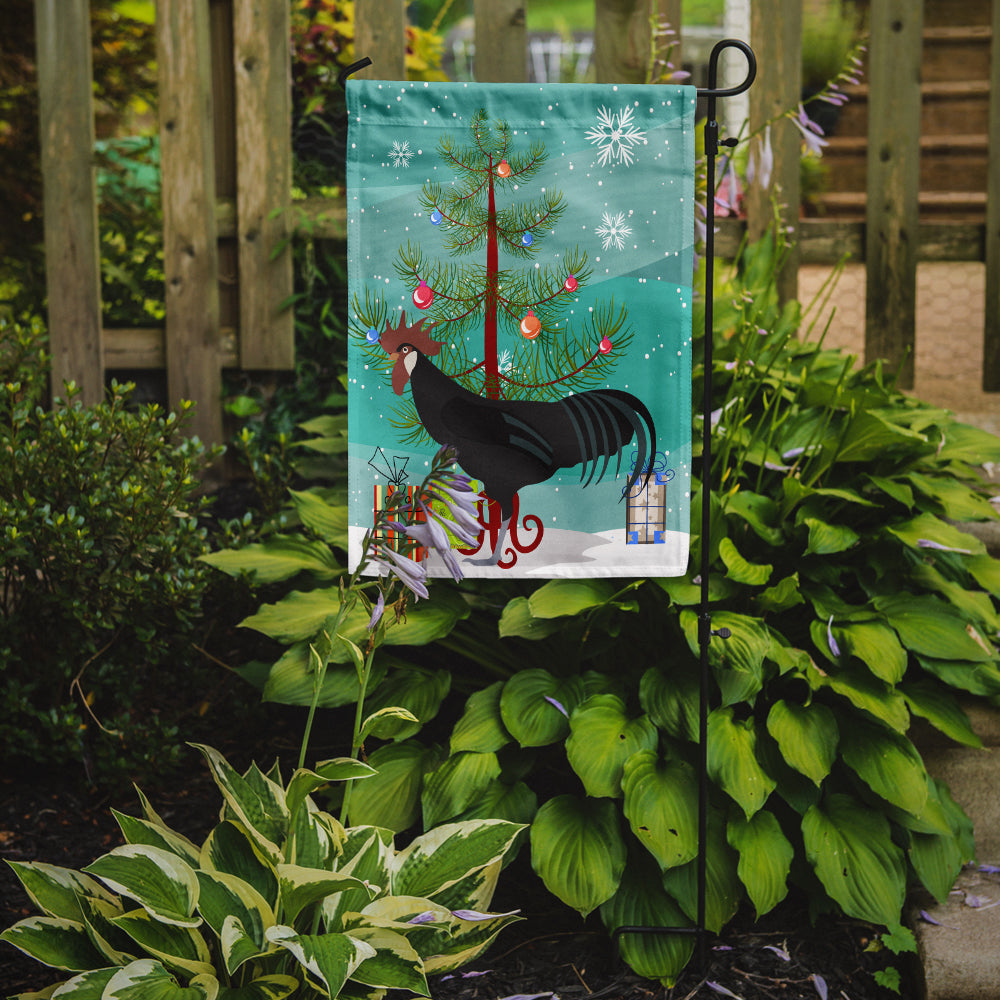 Minorca Ctalalan Chicken Christmas Flag Garden Size BB9208GF  the-store.com.