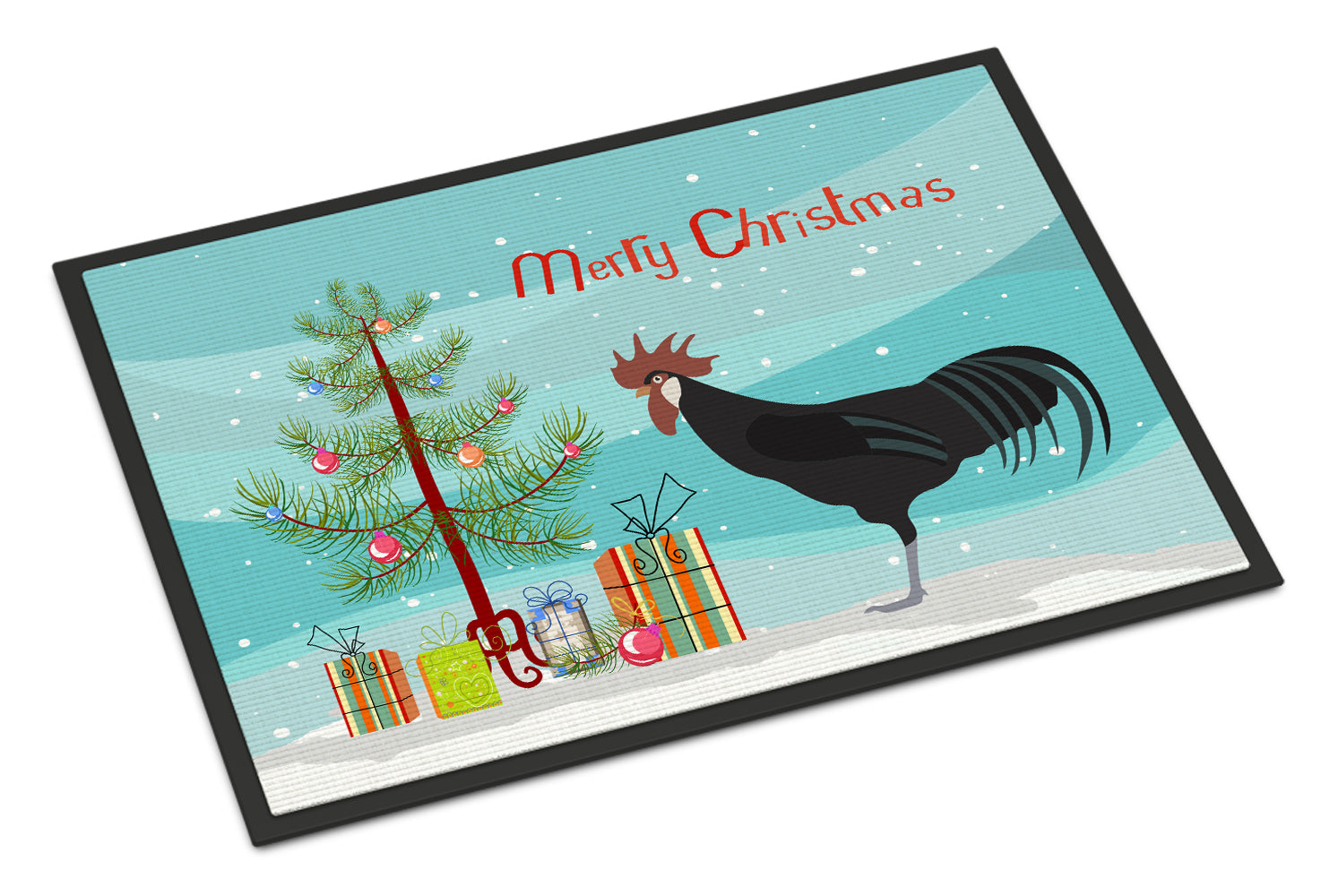 Minorca Ctalalan Chicken Christmas Indoor or Outdoor Mat 18x27 BB9208MAT - the-store.com