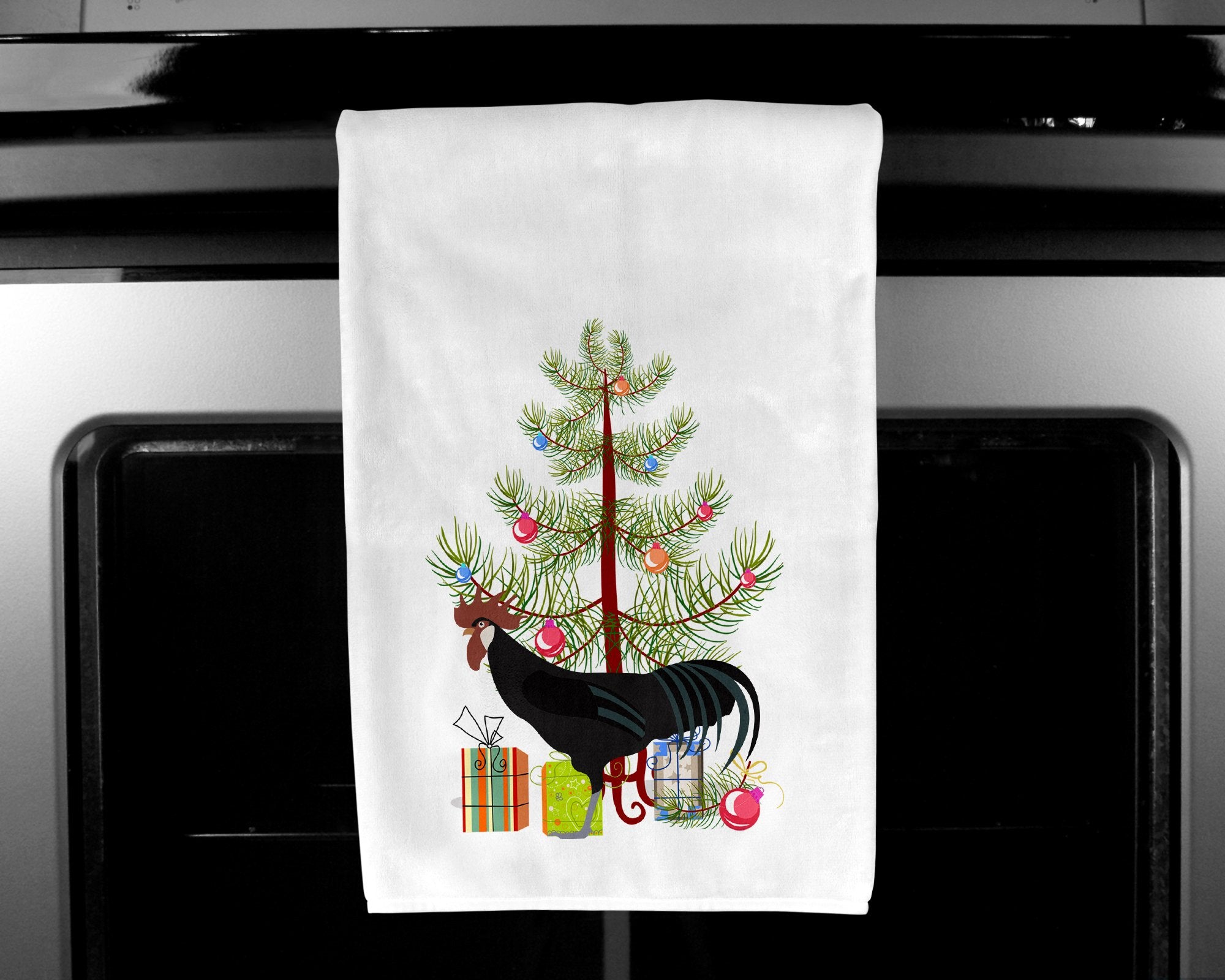 Minorca Ctalalan Chicken Christmas White Kitchen Towel Set of 2 BB9208WTKT by Caroline's Treasures