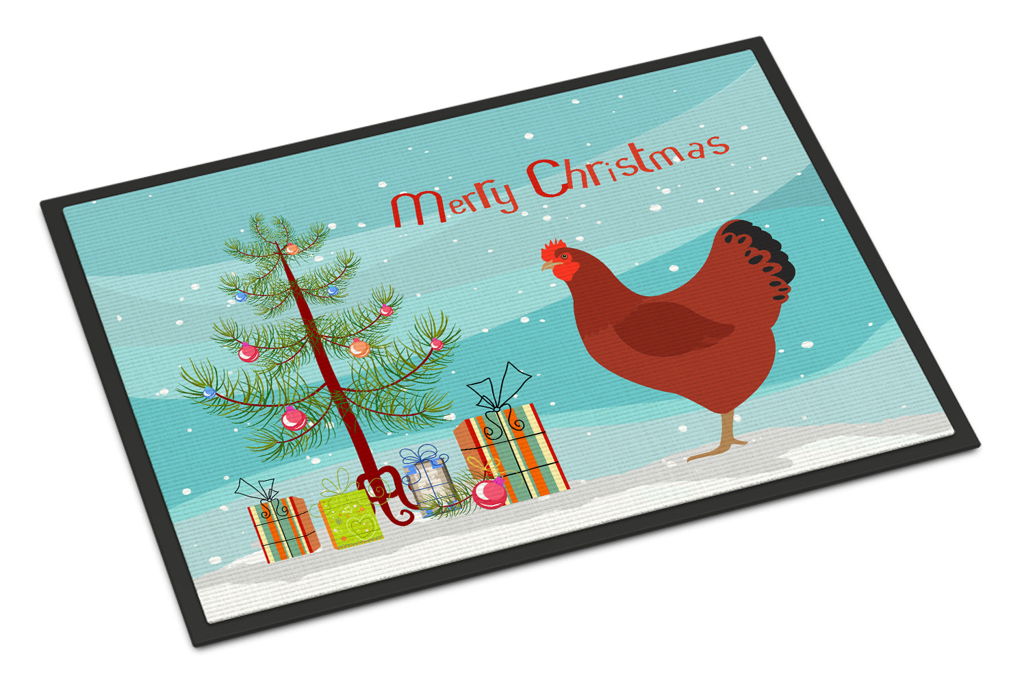 New Hampshire Red Chicken Christmas Indoor or Outdoor Mat 18x27 BB9210MAT - the-store.com