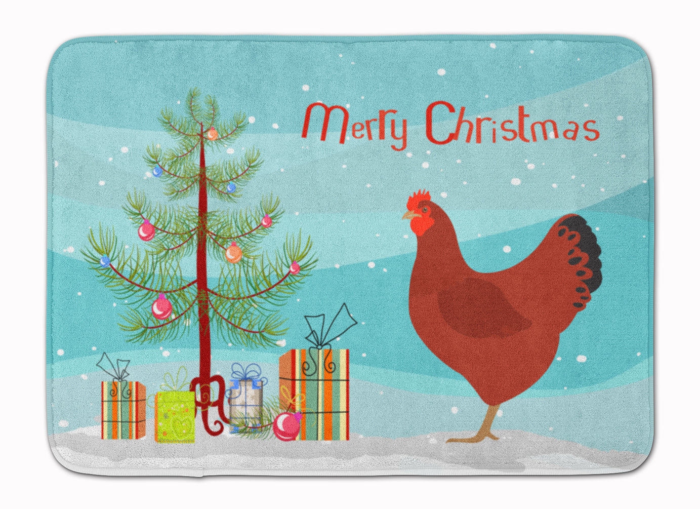 New Hampshire Red Chicken Christmas Machine Washable Memory Foam Mat BB9210RUG - the-store.com