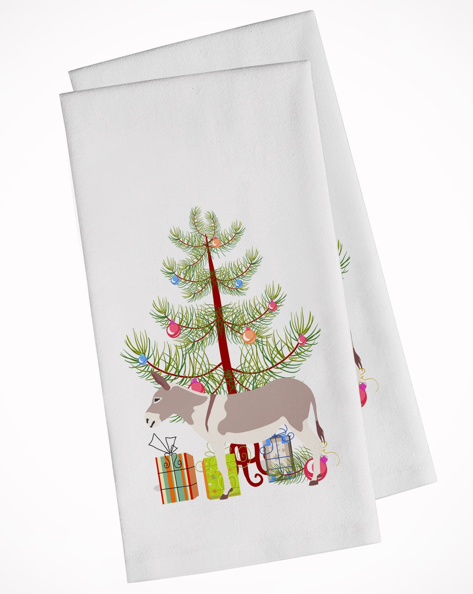 Australian Teamster Donkey Christmas White Kitchen Towel Set of 2 BB9213WTKT by Caroline's Treasures