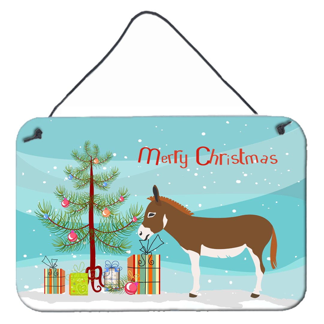 Miniature Mediterranian Donkey Christmas Wall or Door Hanging Prints BB9214DS812 by Caroline's Treasures