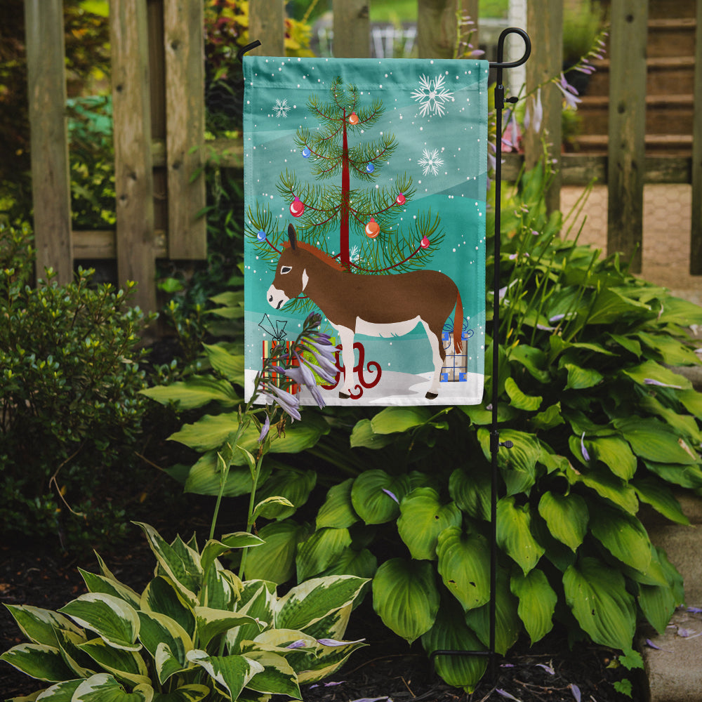 Miniature Mediterranian Donkey Christmas Flag Garden Size BB9214GF  the-store.com.